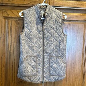 LOGO Lori Goldstein tan gray snakeskin quilted vest